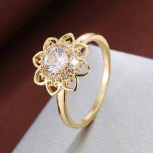 1pc Fashion Heart Lace Design Cubic Zirconia Women's Ring, Holiday Gift - Multicolor - View 17