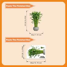 1pc Fresh Auspicious Lucky Bamboo Wall Sticker, Removable Bedroom Decor Atmosphere Enhancer - Multicolor - View 5