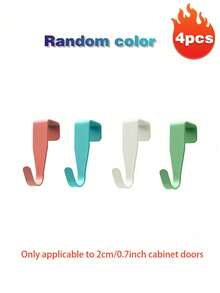 4pcs No Drill Wall Hooks, Multi-Purpose Wall Mounted Hooks For Hanging Clothes, Bags, Towels, Suitable For Home, Rental, Office, And Student Use, Great For Kitchen, Bedroom, Bathroom, Office, And Dorm Organization - Multicolor - View 18