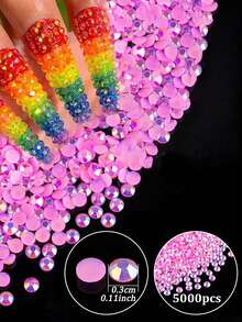 3mm 5000pcs/4mm 4000pcs Resin Rhinestones With Flatback Round Bead Charm Gem Stone Jewelry Diamond For Manicure - Multicolor - View 41