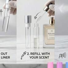 4 chai xịt nước hoa du lịch 10ml có thể nạp lại, chai xịt nước hoa mini rỗng dùng để đựng dung dịch cạo râu. - Màu hồng tím (4 chiếc) - Xem 5