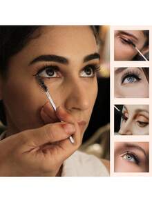 Bộ 200/100/50/10 cọ chuốt mi, cọ chuốt mascara (kèm hộp đựng), cọ kẻ lông mày dùng một lần, cọ nối mi, cọ kẻ lông mày, cọ dầu thầu dầu (dạng bột pha lê) - màu đen - Xem 7