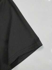 Lornexis Camiseta suelta de cuello redondo para hombres con letras y cabeza de toro impresas D9EO - Negro - Ver 3