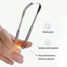 2 Pack Tongue ScraperStainl Steel Tongue Cleaners Tongue Scraper For Adults  Bad Breath And Fresh Breath Sier - As Pic - View 3