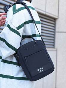 1 chiếc túi đeo chéo vai nam bằng nylon chắc chắn, nhiều ngăn, dung tích lớn, có khóa kéo, kiểu dáng thường ngày, có quai xách, thích hợp cho đi làm và du lịch. - Nhiều màu - Xem 4