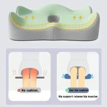 Almohada de apoyo lumbar de espuma viscoelástica, cojín ergonómico corrector de postura de 3 zonas, alivia el dolor de espalda, apto para oficina, asiento de coche, silla de ruedas - A - Ver 3