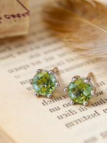 一对S925纯银耳环，镶嵌闪亮天然石榴石、橄榄绿、蓝色托帕石，优雅精致，时尚奢华，充满独立气息，是高端派对礼物的理想之选。 - 鑽石 - 查看 6