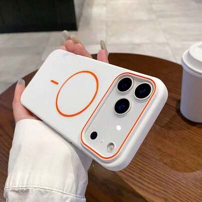 1 Funda magnética para teléfono con carga inalámbrica, minimalista, mate y amigable con la piel, para iPhone 17 Air 16 15 14 13 12 Pro Max Plus, con cubierta trasera de silicona suave