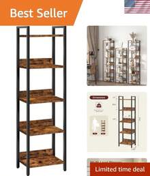 Bookshelf 5 Tier Storage Organizer Living Room Bedroom Study Space Saving - 1 - View 1