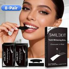 7-8-10-14-15-21 pares de tiras de blanqueamiento dental de carbón de bambú, limpieza profunda, aliento fresco, blanqueamiento dental, uso diario, cuidado oral, tiras dentales, sabor a menta - Tiras blanqueadoras de dientes con carbón de bambú - Ver 15
