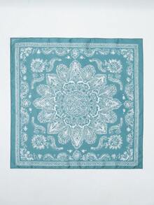 1 chiếc khăn bandana 70cm, khăn quàng cổ in họa tiết hình học sang trọng kiểu retro. - Nhiều màu - Xem 3