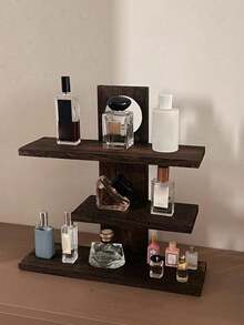 1 Peça Suporte de Exibição de Joias de Madeira Multiníveis, Organizador Decorativo de Estilo Vintage para Colares, Pulseiras, Anéis, Brincos, Fragrâncias, Velas, Acessórios de Mesa - Castanho - Visão 1