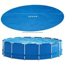 Intex 10FT Metal Frame Swimming Pool With Filter Pump And Solar Cover - Blue - View 2