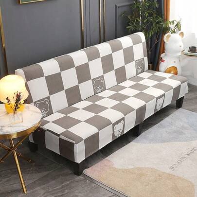 1件花卉植物印花沙发床罩，弹性全包式涤纶纤维沙发套，适用于客厅、卧室、办公室，可机洗，四季皆宜。