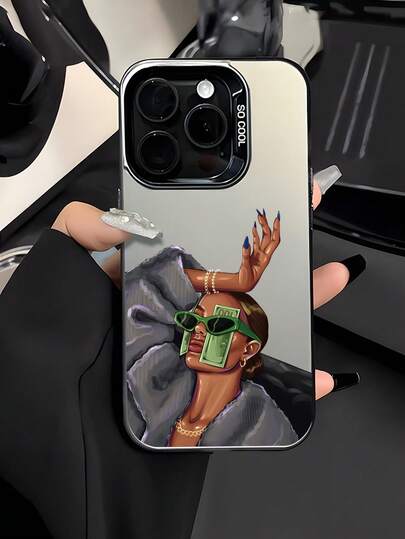 Bộ sưu tập ốp lưng điện thoại IMD Laser mới, sáng tạo và thời trang, họa tiết người phụ nữ sành điệu với kính mắt và nghệ thuật kiếm tiền, ốp lưng lai cổ điển chống sốc và chống trượt, tương thích với iPhone 17/17Air/17Pro/17ProMax, 16/16Plus/16ProMax, 15.14, 13, 12, 11 Series, phù hợp với Galaxy S22, S23, S24, S25 PLUS ULTRA Series, quà tặng Phục Sinh, trang trí Giáng Sinh/Halloween/quà sinh nhật, quà tặng cho cặp đôi, bạn gái, bạn trai, bạn bè hoặc chính bạn.