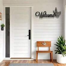 CIFbuy 1 Piece Of Simple And Elegant Butterfly Welcome Decoration Sign And Plaque. It Is A Simple Metal Wall Art Handicraft For Entrance Wall Decoration. It Is Highly Suitable For Home And Office Decoration Room Decor Bedroom Decor Home Decor - TY5761 - 查看 11
