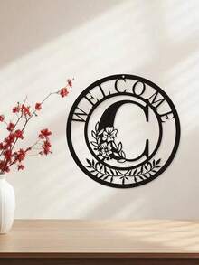 HELLOYOUNG 1pc Metal Plaque Decor, Classic Letter Design Metal Wall Art, Wall Hanging Decoration, Creative Hollow Silhouette Art, Indoor Home Decor, Garden Wall Art, Metal Craft, Holiday Gift, Home Decor, Room Decor, Wall Decor, Birthday Graduation Gift - 黑色的 - 查看 10