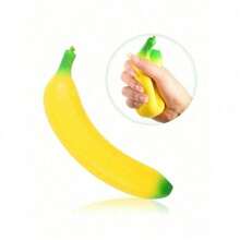 1pc Soft Squeeze Banana Simulator, Slowly Rising Anti-Stress Squishy Fruit Shaped Squeeze Toy, Fun And Stress Relief, Soft Plush Banana - Multicolor - View 3