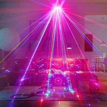 Luzes de palco com bola de discoteca controladas por DMX512 e música, ideais para pista de dança interna em casa, festas de aniversário, karaokê em bares, apresentações de casamento e iluminação de ambientes em clubes. - Plugue tipo F UE (220-240V) - Ver 8