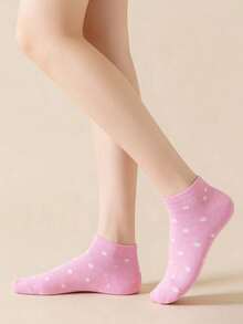 20 Pairs Random Solid Color Vertical Stripe Moisture-Wicking Soft Versatile Women Ankle Socks - Multicolor - View 10