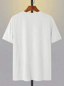 Men's Short-Sleeved T-Shirt With A Round Neck And Simple Design - White - View 10