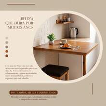 Mesa de Jantar Para Apartamento Americana Bordas Arredondadas - Freijo - Visão 5