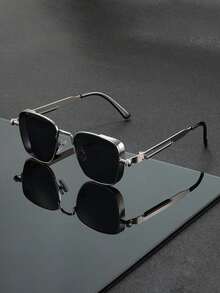 复古朋克 Y2K 蒸汽朋克眼镜，百搭造型，方便携带，男士时尚眼镜，假日必备 - 彩色 - 查看 6