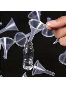 20 piezas de embudos pequeños de plástico transparente, adecuados para botellas de experimentos, aceites esenciales, perfumes, especias, arena y polvo, herramienta esencial para medición y transferencia precisas - Multicolor - Ver 1