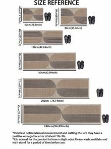1pc Nordic Abstract Curved Line Diatomaceous Earth Kitchen Rug, Rubber Non-Slip Bottom, Water-Absorbent, Oil-Resistant, 3.5mm, Trimmable, Suitable For Kitchen, Hallway, Living Room, Entryway, Indoor Home Decor Rug - Multicolor - View 3
