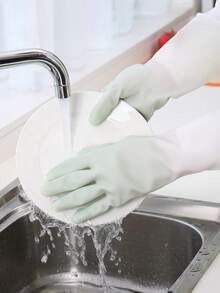 8pcs/4 Pairs High Quality Waterproof Anti-Slip Cleaning Gloves - Reusable Household Kitchen Dishwashing, Laundry And Cleaning Gloves, Non-Slip Comfortable For Kitchen, Bathroom Cleaning, Cleaning Supplies, Cleaning Tools And School Supplies - Green - View 4