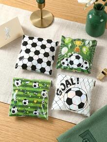 100pcs Football Themed Gift Bags, Self-Sealing Bags Suitable For Birthday Party Favors, Baby Shower Decorations, Gender Reveal Cookies, Football Themed Treats, Baby Shower Decor, Welcome Baby Shower Supplies, Baking Packaging, Football Game Day Decorations, Football Themed Birthday Party Decor, Baby Boy Party Supplies, Football Print Plates For Sports Events, 1st Birthday Gifts - Football - View 8