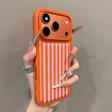 1 chiếc ốp lưng điện thoại TPU chống sốc, chống bám vân tay, họa tiết sọc hồng mới, cửa sổ lớn, vân vải mờ, phủ toàn màn hình, tương thích với iPhone 11 12 13 14 15 16 17 Pro/Pro Max/X/XR/XS Max, món quà tinh tế. - Nhiều màu - Xem 2