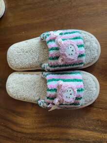 Dép lê hở mũi hình đầu thú sọc mới thời trang, đế xốp êm ái, không gây tiếng ồn. - Dép nữ - Xem 2