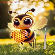 Best-Selling 2D Bohemian Style Cute Bee Acrylic Garden Stake, Outdoor Holiday Decor - B - View 3
