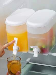 Bình đựng đồ uống bằng nhựa 3.5L có vòi, bình rót đồ uống lạnh, miệng rộng thân hẹp, thích hợp cho trà trái cây, nước chanh, dùng trong tủ lạnh và các bữa tiệc. - trắng - Xem 1