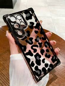 1 pieza Funda de teléfono de lujo a prueba de golpes con diseño de estampado de leopardo negro creativo compatible con Samsung S26/26Plus/S26Ultra, S25Ultra/S25Plus/S25/S25FE, S24Ultra/S24Plus/S24/S24FE, S23Ultra/S23FE/S23/S23+, S22Ultra/S22/S22+, S21Ultra/S21FE/S21/S21+, S20Ultra/S20FE/S20/S20+, A73/A72/A55/A54/A53/A52, Note 14 Pro+ 5G, P30, Honor X6b, A74, C53, Narzo N53 - Negro - Ver 2