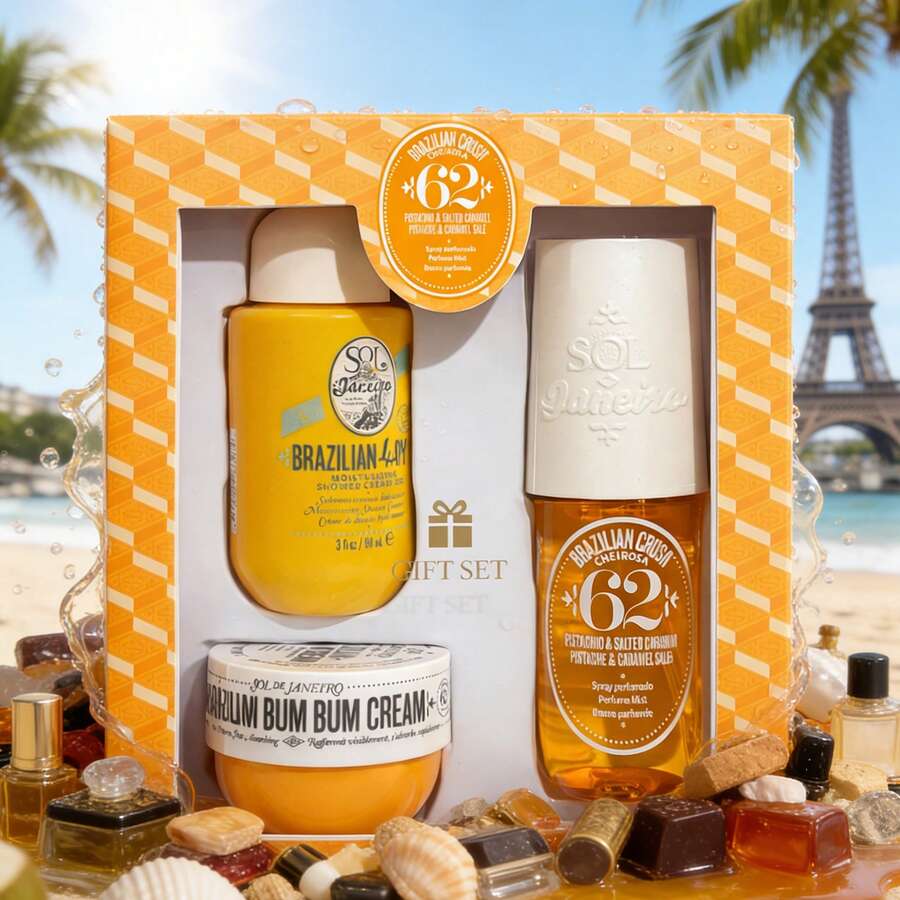 SOL DE JANEIRO Bum Bum Summer Gift Set: Radiant Body Routine & Exotic Softness – Pistachio & Salted Caramel - Sweet - View 1