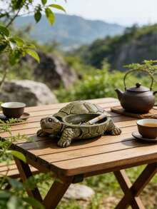 Vintage Turtle Shaped Resin Ashtray With Lid, Indoor/Outdoor Decorative Ashtray, Suitable For Home Balcony Garden, Unique Gift For Smokers - A - View 6