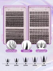 Bộ 400 sợi mi giả, uốn chữ C, số lượng lớn, chất lượng tốt nhất với giá thấp nhất, mi giả tự làm mới, mềm mại, mi giả 3D lông chồn, mi giả, trang điểm, nối mi, mi ngắn, tự làm mi, mi sáng màu, nối mi giả tự làm tại nhà - C - Xem 5