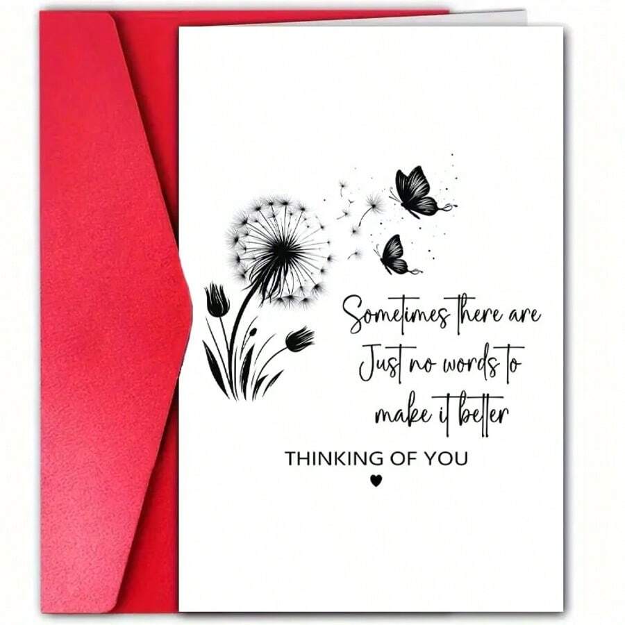 Tarjeta de condolencias con sobre, adecuada para familiares, amigos, padres, vecinos - Expresa condolencias, compañía, cuidado y gratitud - Diseño creativo, a veces las palabras no pueden expresarlo mejor - Una pieza - Ver 1