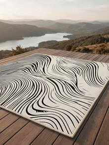 1pc Rug, Carpet, Area Rug, Doormat, Nordic Modern Luxury INS Style - Elegant Geometric Abstract Striped Design, Outdoor Carpet For Entryway, Balcony, Hallway, Outdoor, Patio, Living Room, Soft & Washable, Home Decor - Multicolor - View 7