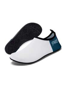 FFBLWEI Calcetines de agua antideslizantes para uso unisex, aptos para nadar, ríos, piscinas, lagos, surf, yoga - Blanco y azul - Ver 12
