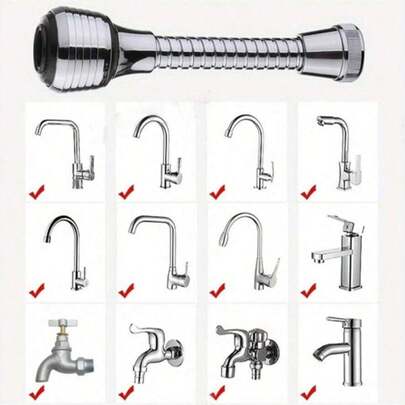 1/2 cái đầu vòi tiết kiệm nước xoay 360°, vòi sen tiết kiệm nước áp lực cao hai chế độ, đầu phun chống bắn nước bằng nhựa, không cần nguồn điện, phụ kiện phòng tắm