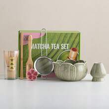 1件/7件套莲花窑烧制抹茶茶具，包含抹茶碗、抹茶筅、抹茶杯、搅拌棒、茶匙、茶碗套装、抹茶冲泡工具、甜点及饮品制作工具、日式礼盒、松代抹茶搅拌套装、抹茶爱好者礼品 - 彩色 - 查看 14