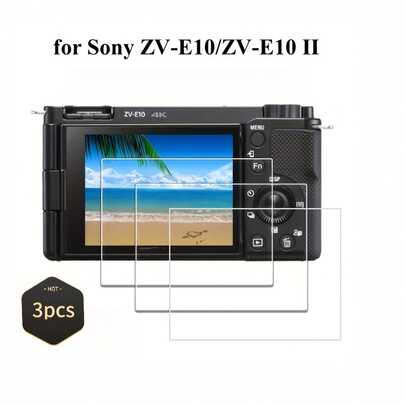 3 piezas Protector de pantalla de vidrio templado, adecuado para la serie NEX/ZV/A7 - Resistente a los arañazos, proporciona una protección de alta calidad para fotografía y grabación de video al aire libre, protección de cámara, accesorio de cámara duradero.