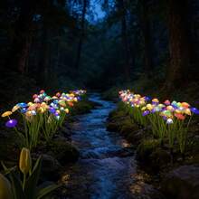 2026 New Creative Solar Powered Jellyfish Mushroom Shaped Garden Light, 6/8/10 LED Outdoor Solar Powered Atmosphere Lamp, Automatically Turns On From Dusk To Dawn, Swaying Decor For Yard, Lawn, Holiday Party, Gift - Colored Light - View 7