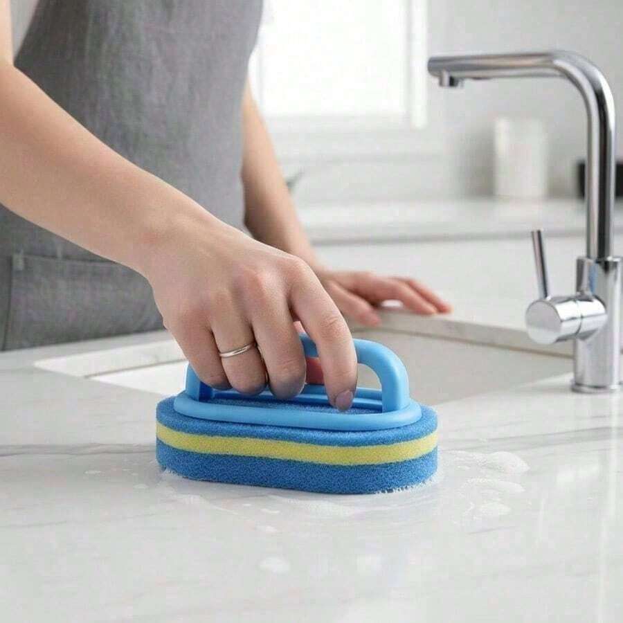 1 miếng bọt biển đa năng, bàn chải cọ nồi nhà bếp dày, bàn chải cọ bồn tắm, bàn chải lau sàn, bàn chải lau kính và tường. - cọ mút - Xem 1