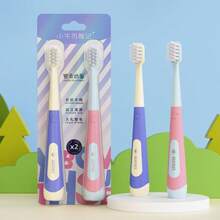 2pcs Kids Soft Bristle Toothbrush, Cute Cartoon Design With Stand Base, Soft Rubber Anti-Slip Handle - Multicolor - View 2