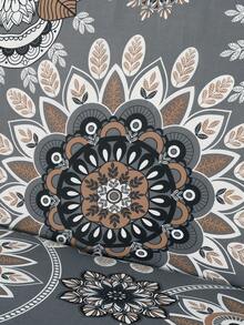1pc European Retro Printed Sofa/Bed Cover, Elastic Polyester Universal Dust-Proof Sofa Slipcover, Suitable For Armless Home Decor - Grey - View 4