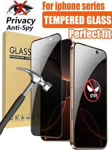 MIGAE Bộ 2 miếng dán bảo vệ màn hình cường lực chống nhìn trộm, bảo vệ toàn màn hình, tương thích với iPhone, viền đen, chống nhìn trộm, tương thích với iPhone 17 PRO MAX 17 16 15 14 13 12 11 Pro Max XR X XS Max - màu đen - Xem 30